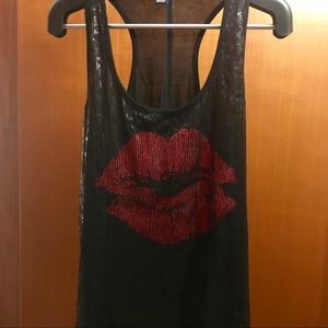 Vintage Forever21 Sequin Lips Top